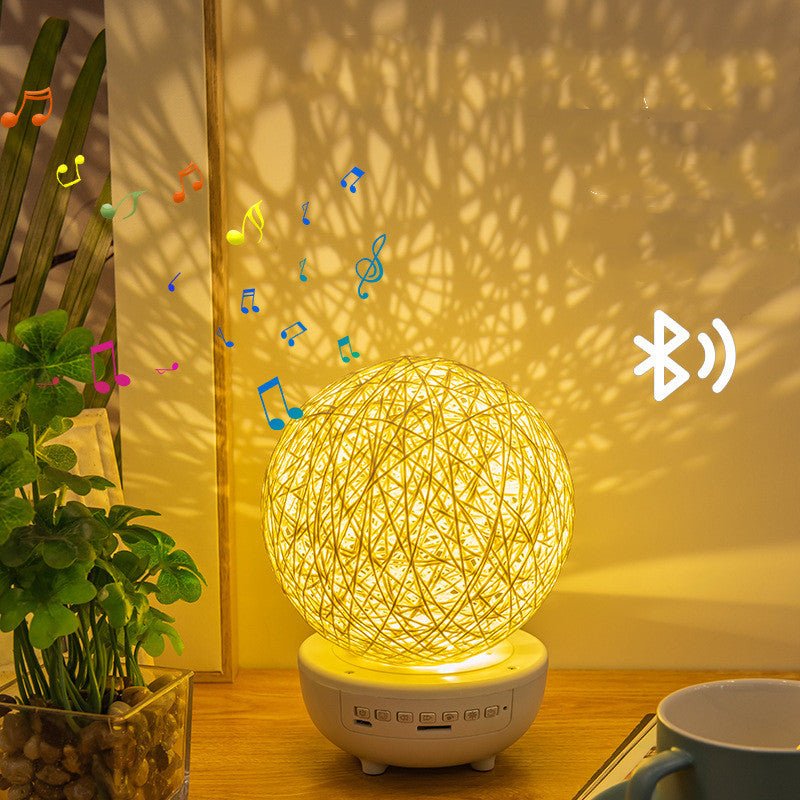 bluetooth music led night light romantic table lamp bedside ball moon - 0